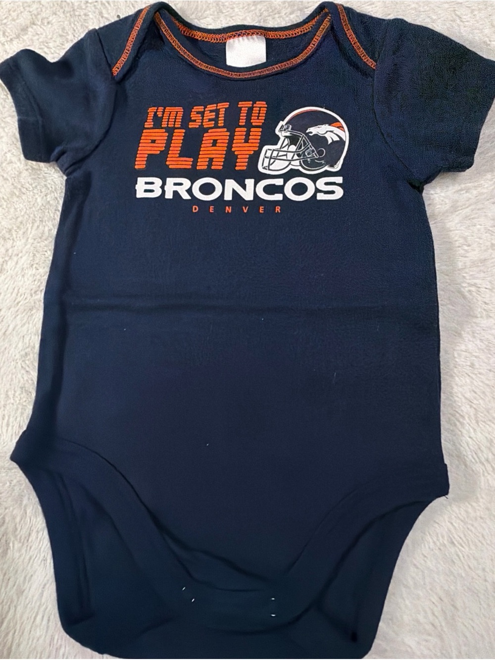 NFL Team Apparel Baby One Piece Football Spirit Broncos Size 0-3 Months